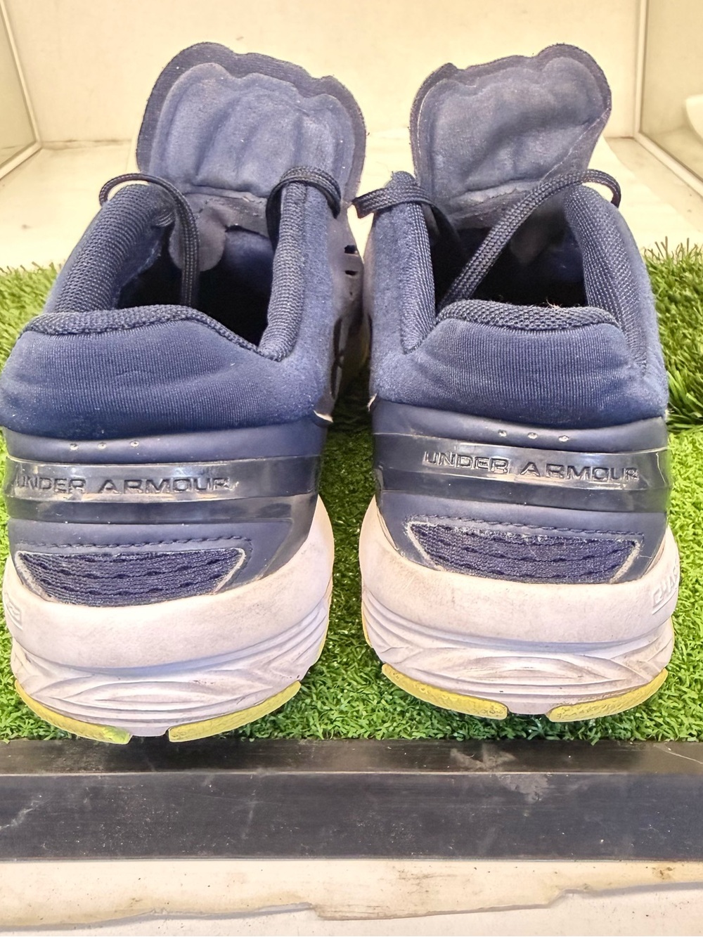 Under Armour Navy and Yellow Men's Training Sneakers - Picture 4 of 5